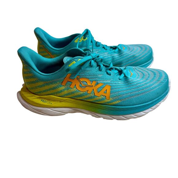 Hoka One One Other - HOKA ONE One Men's 10 D Mach 5 Running Sneaker Shoe Alpine Cerulean Blue Yellow